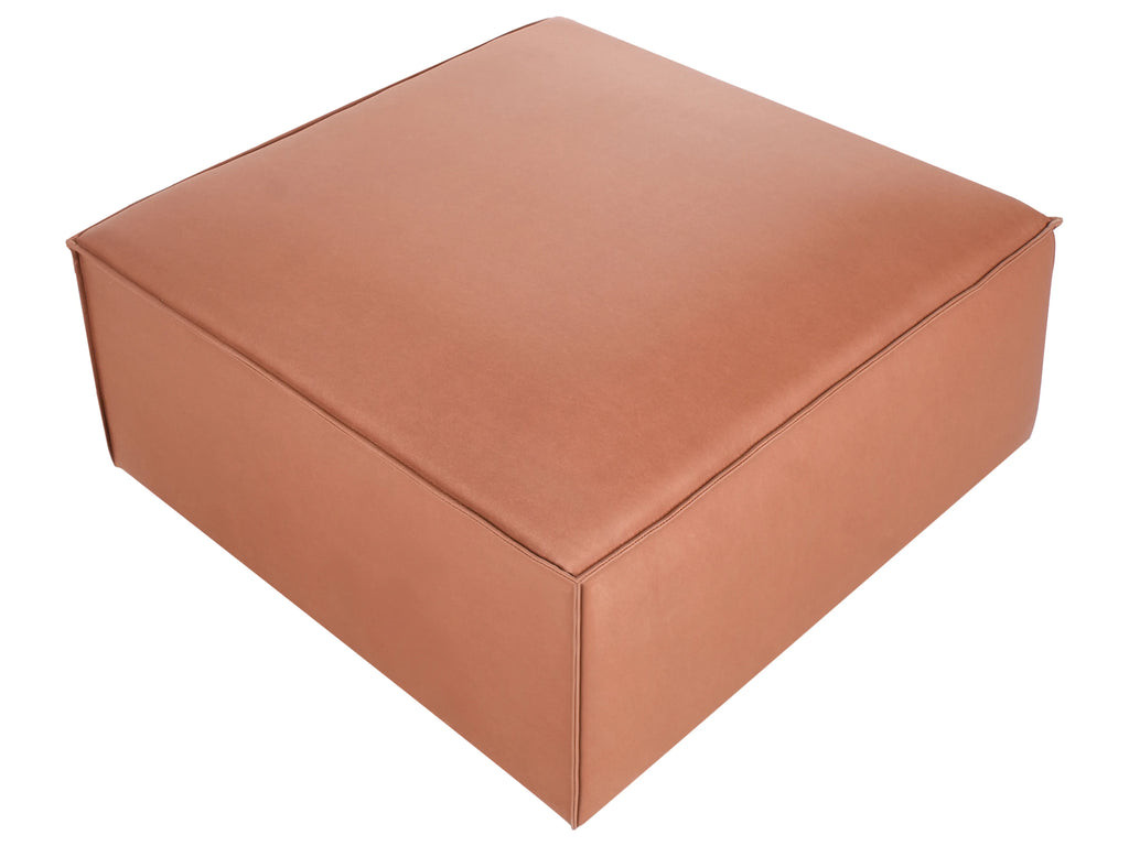  Ottoman BRANDE Faux Leather Golden Brown