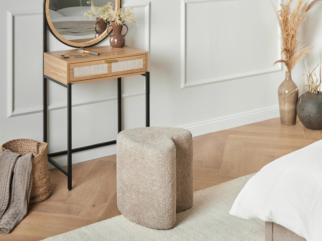  Pouffe SCOTIA Chenille Light Brown