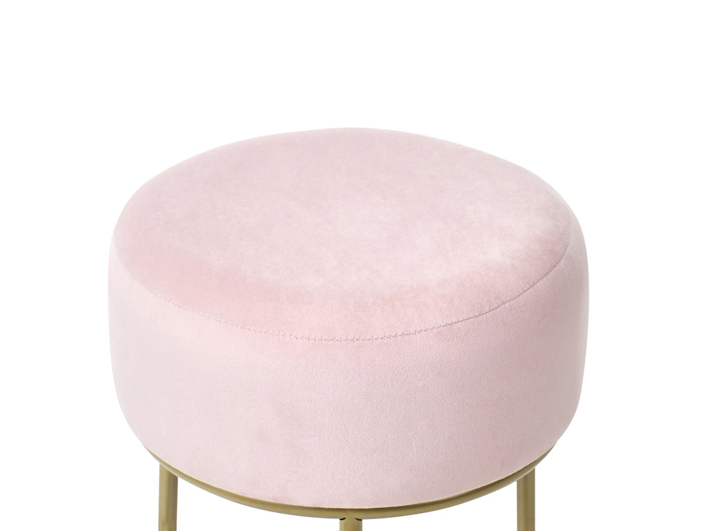  Footstool DELCO Velvet Pastel Pink