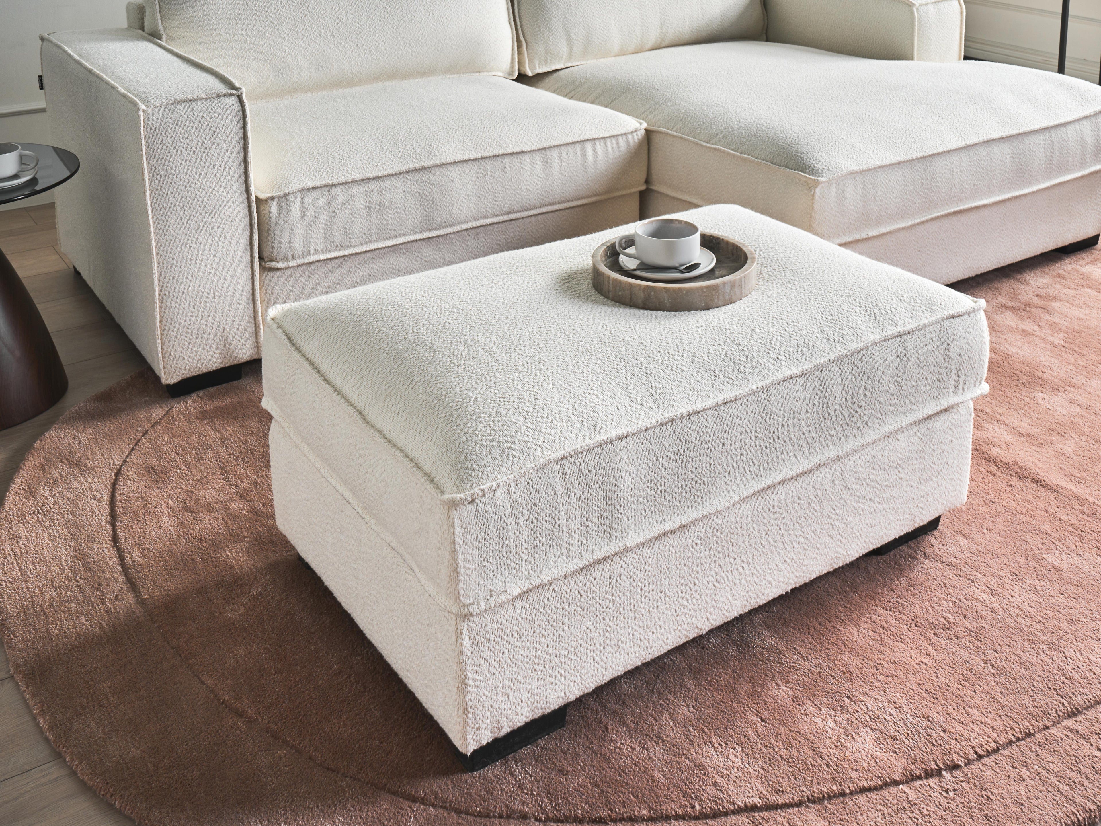  Ottoman KOLDING Boucle Light Beige