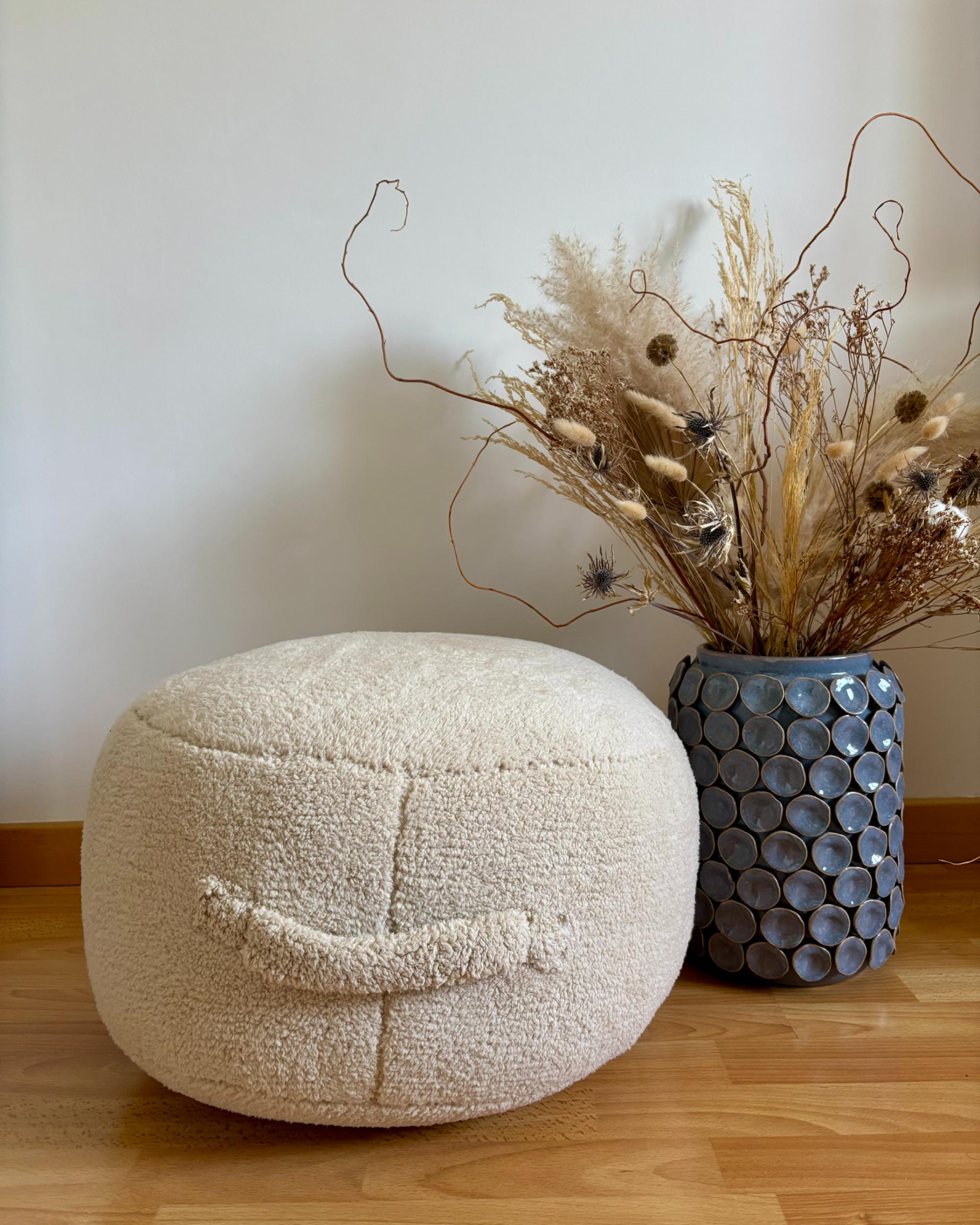  Pouffe ADLANA Boucle Beige