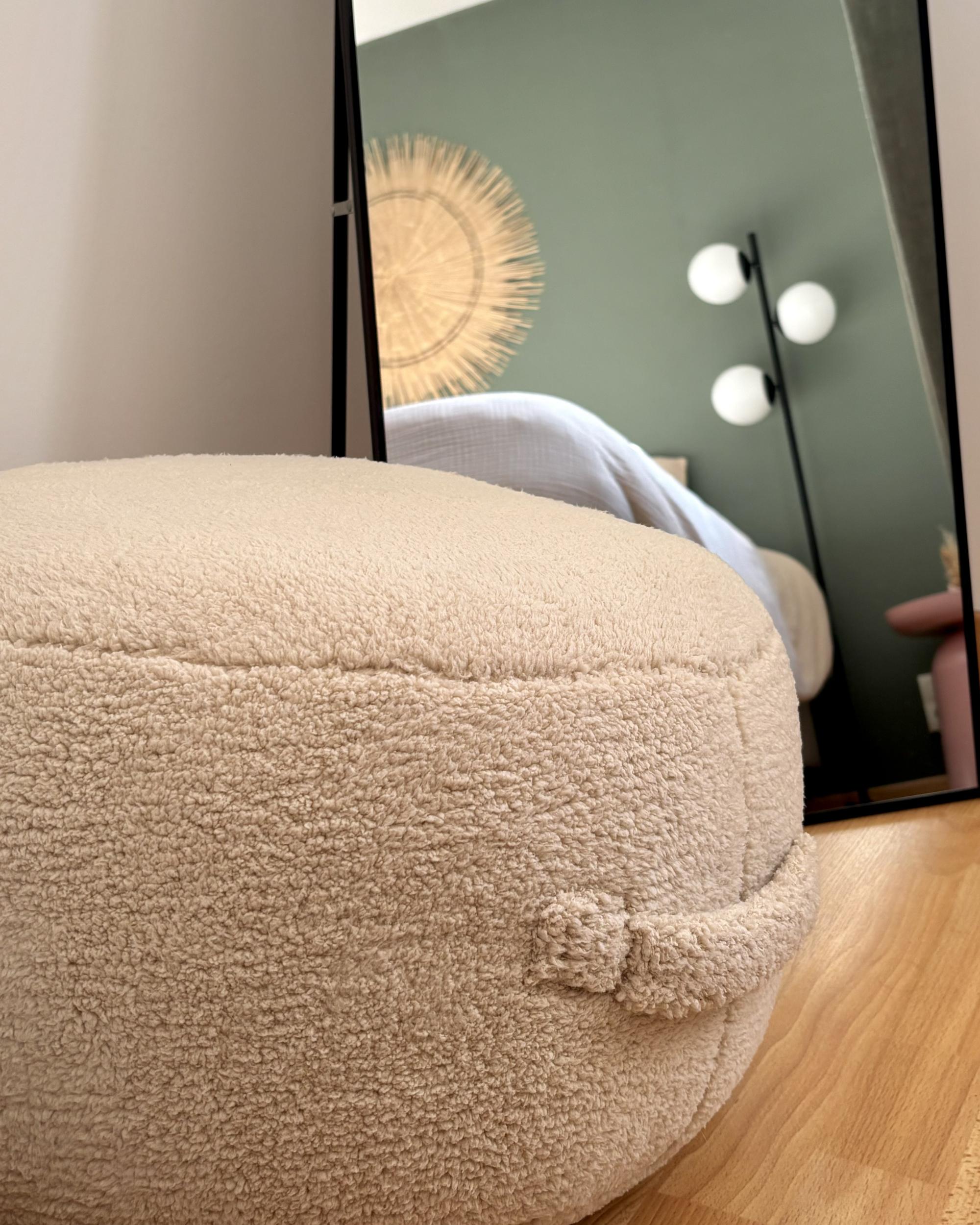 Pouffe ADLANA Boucle Beige