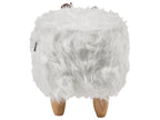  Animal Stool WOOLLY Faux Fur White Rhino