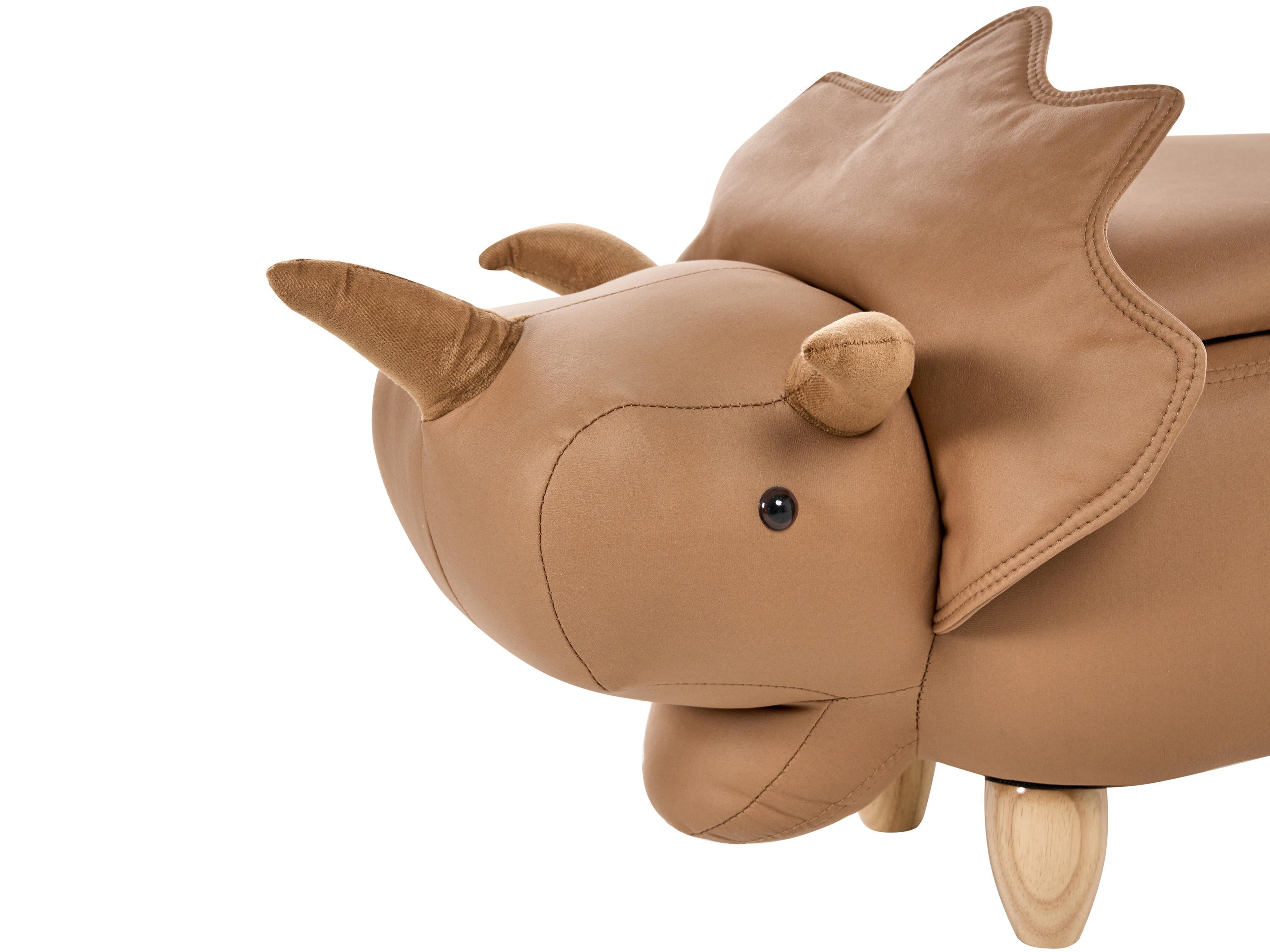  Storage Animal Stool TRICERATOPS Fabric Brown Dinosaur