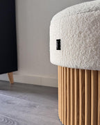  Storage Pouffe RICHEY Boucle Off-White