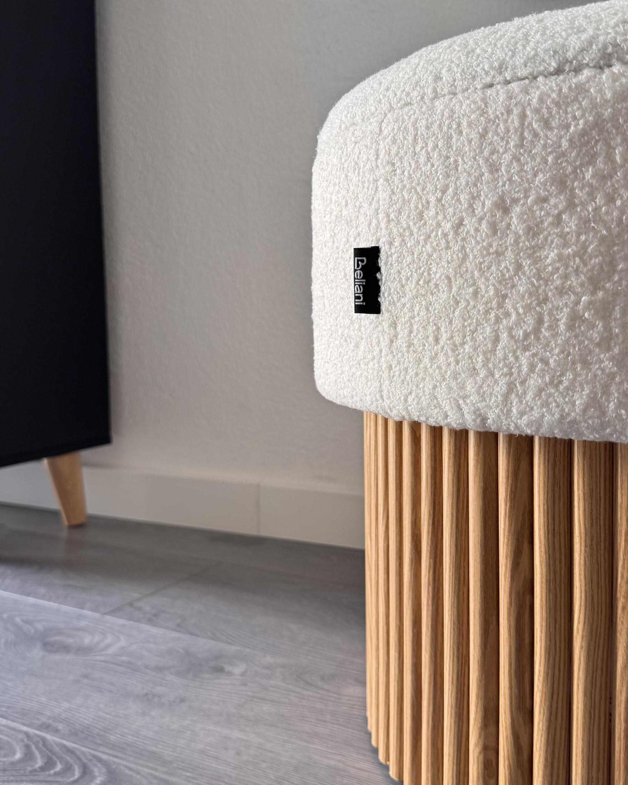  Storage Pouffe RICHEY Boucle Off-White