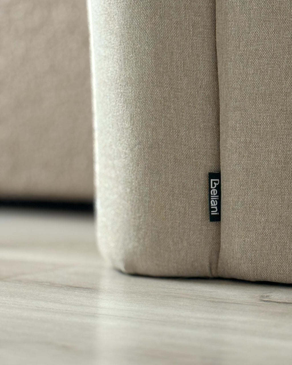  Pouffe TAPPEN Faux Linen Beige