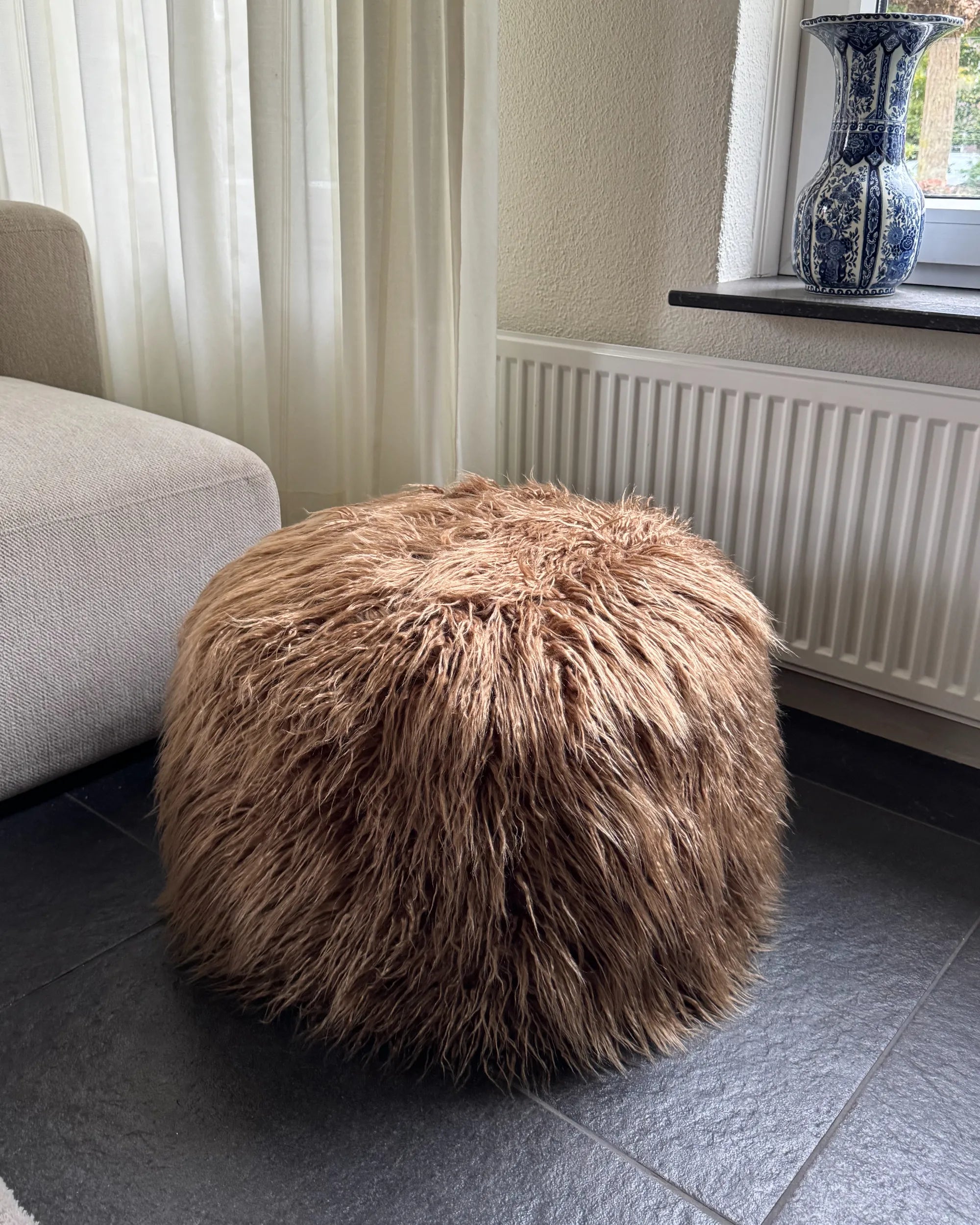  Pouffe TUKKI Faux Fur Brown