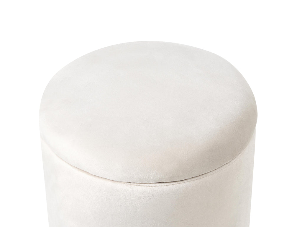  Storage Pouffe WENONA Velvet Off-White