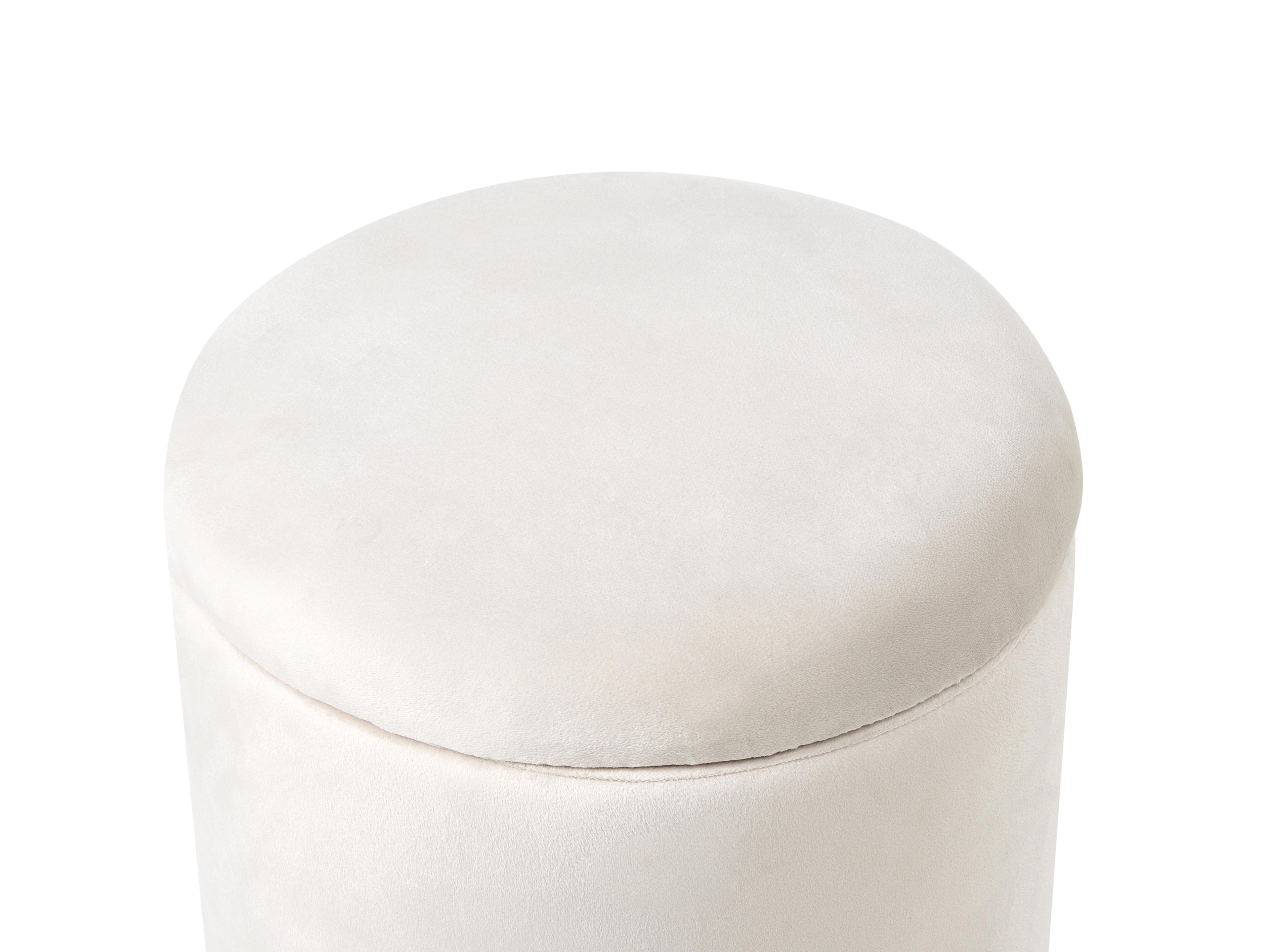  Storage Pouffe WENONA Velvet Off-White