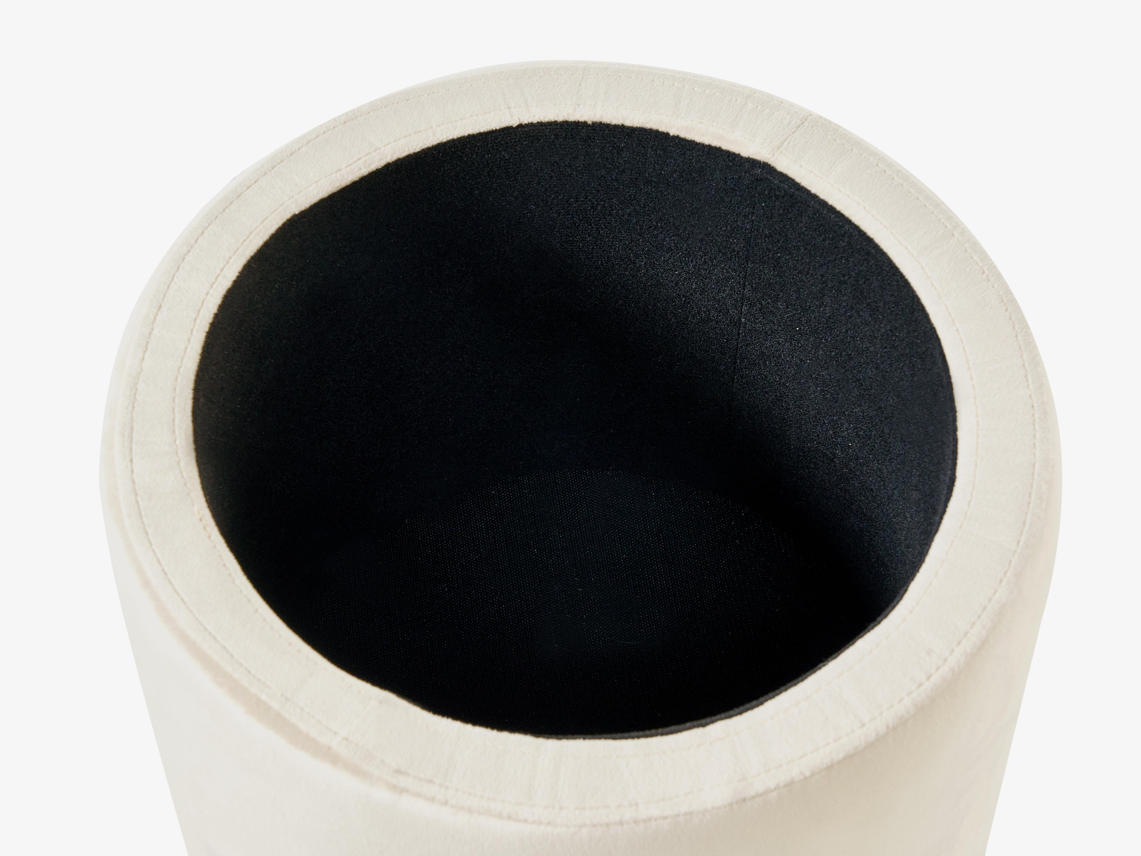  Storage Pouffe WENONA Velvet Light Beige