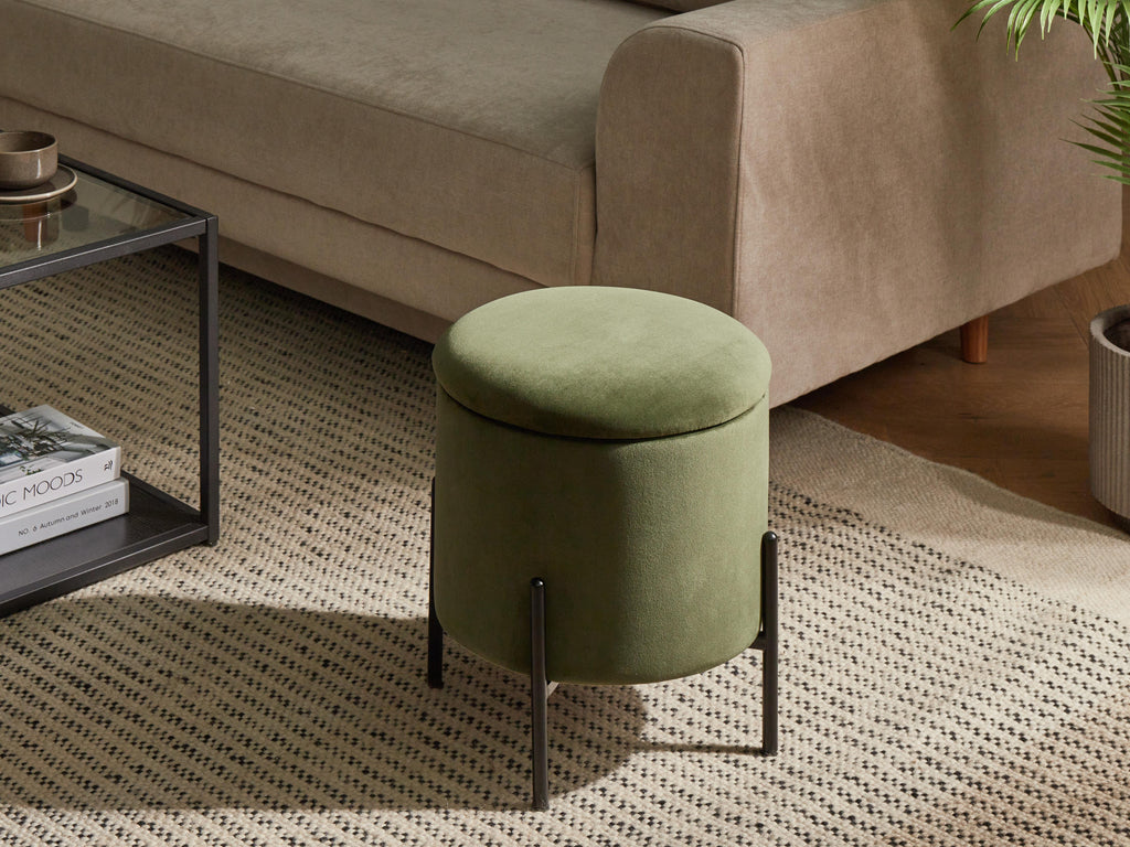  Storage Pouffe WENONA Velvet Dark Green