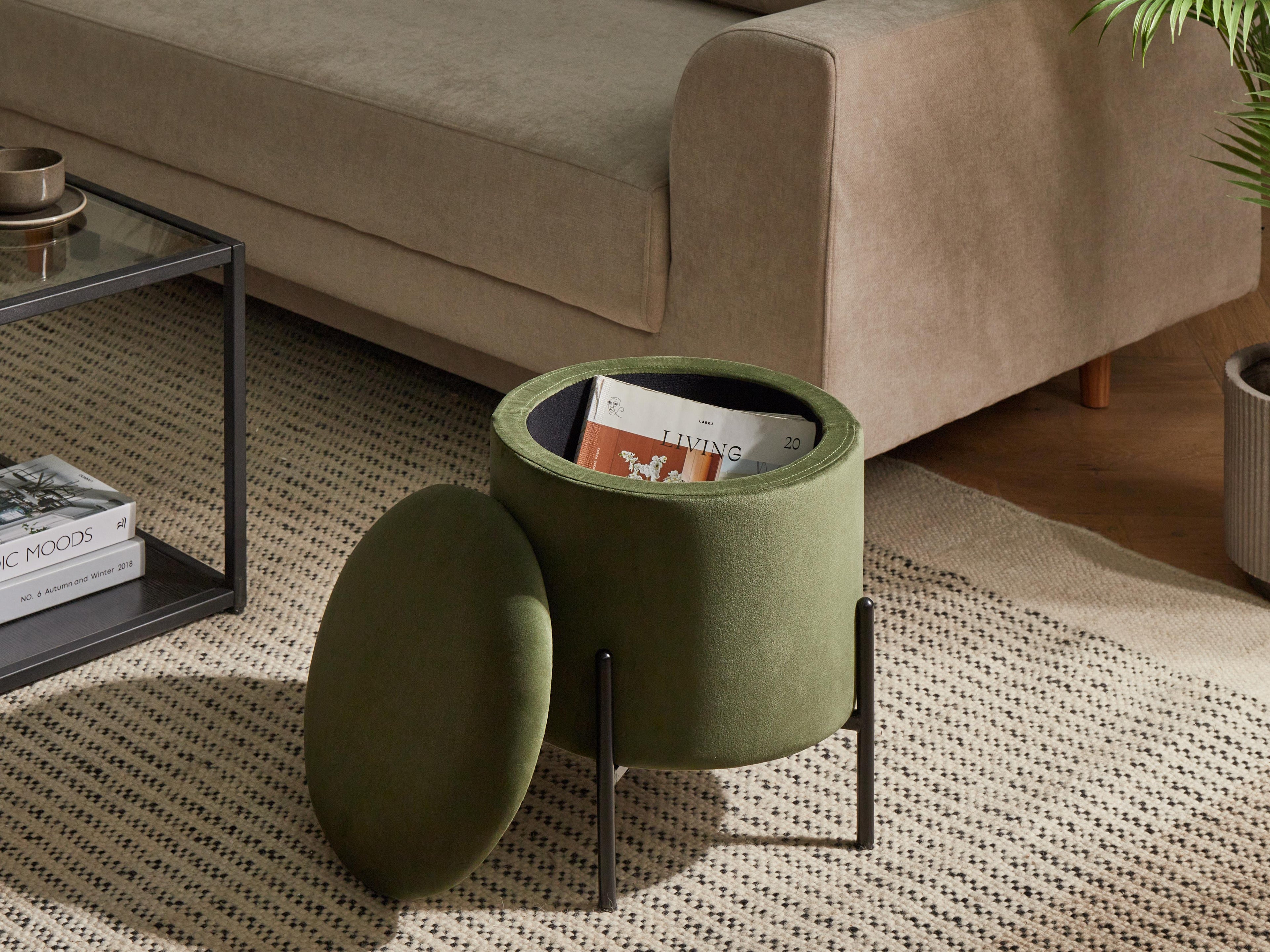  Storage Pouffe WENONA Velvet Dark Green