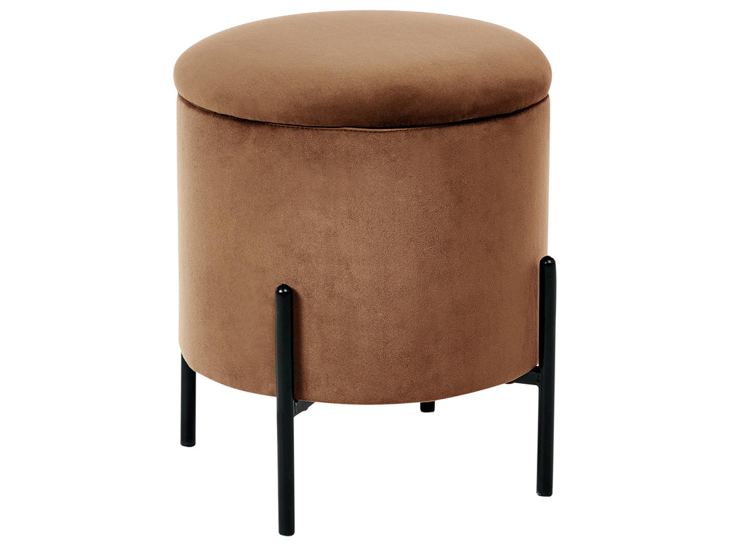  Storage Pouffe WENONA Velvet Dark Brown
