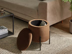  Storage Pouffe WENONA Velvet Dark Brown