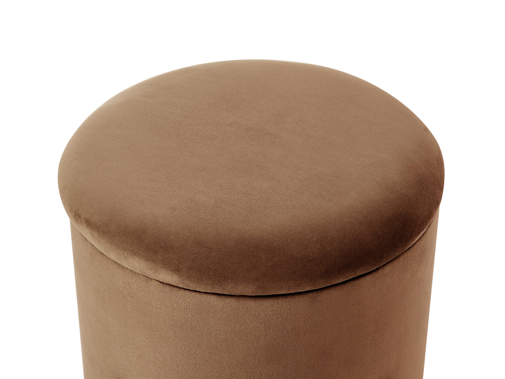  Storage Pouffe WENONA Velvet Dark Brown