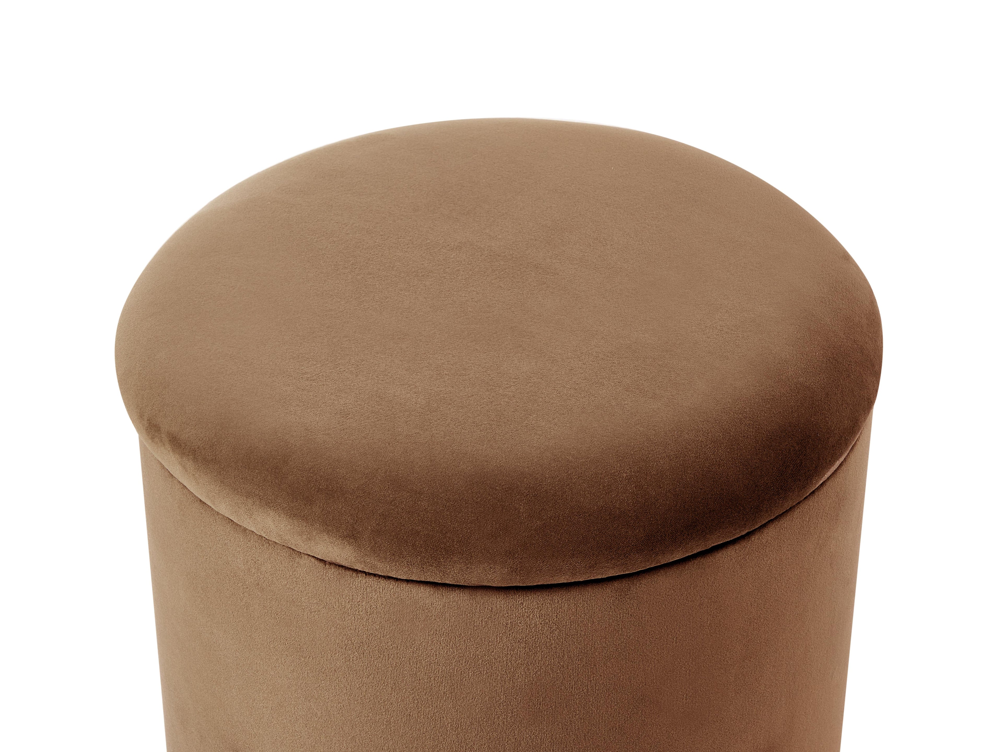  Storage Pouffe WENONA Velvet Dark Brown
