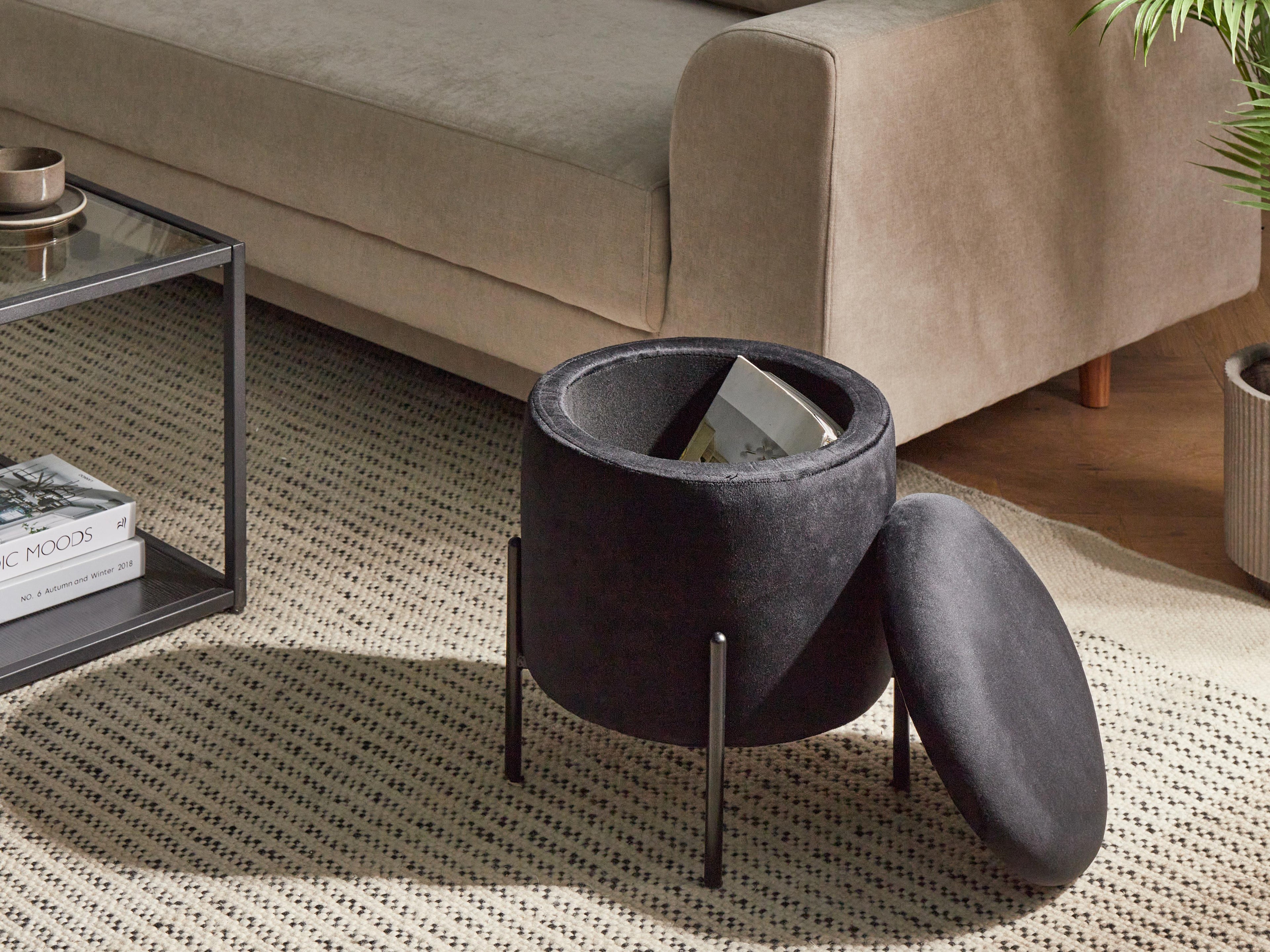  Storage Pouffe WENONA Velvet Black