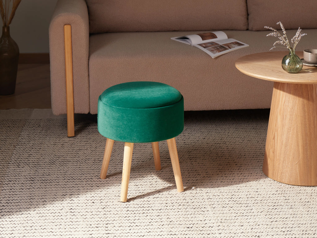  Storage Stool NEELY Velvet Emerald Green