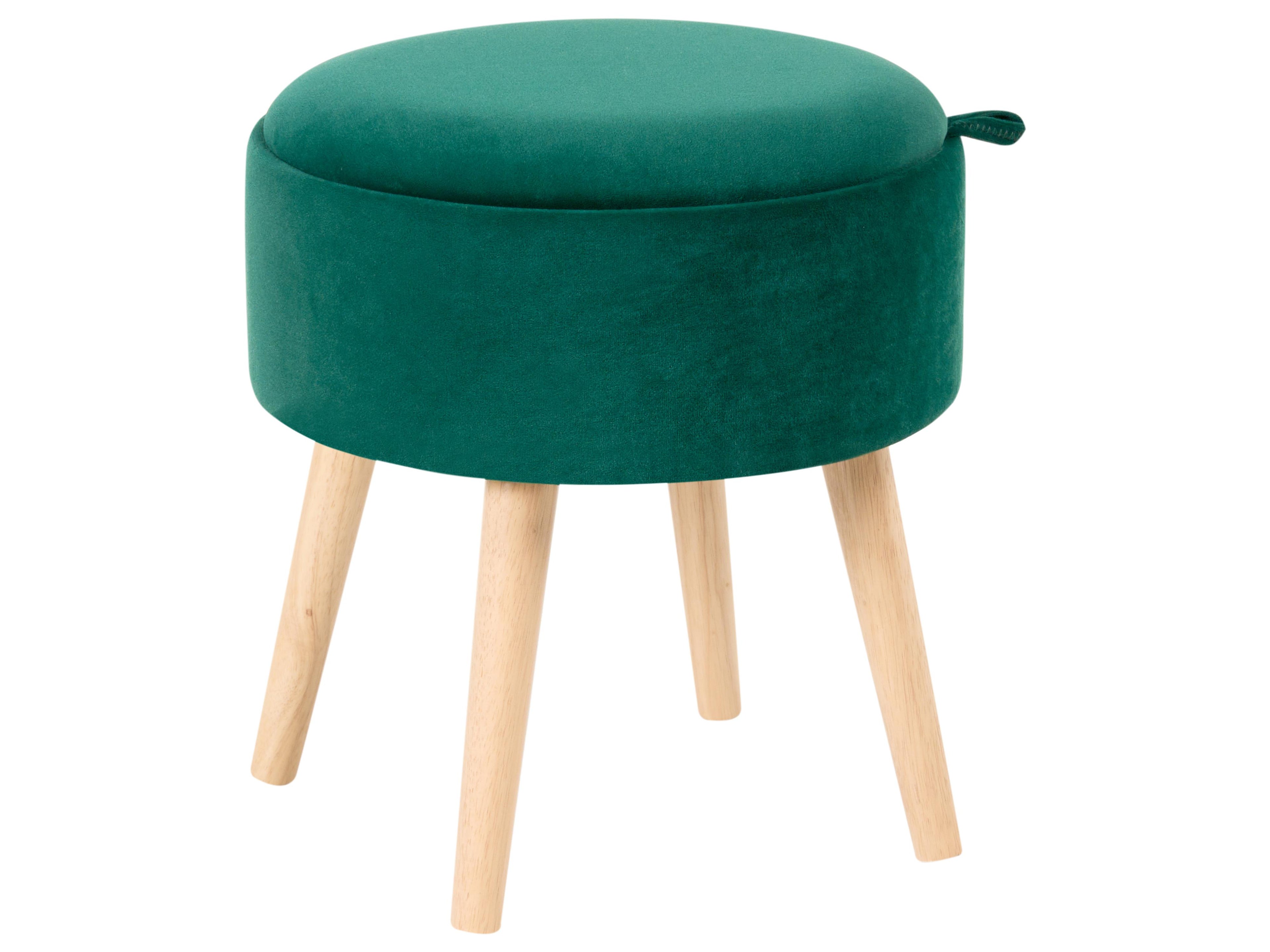  Storage Stool NEELY Velvet Emerald Green