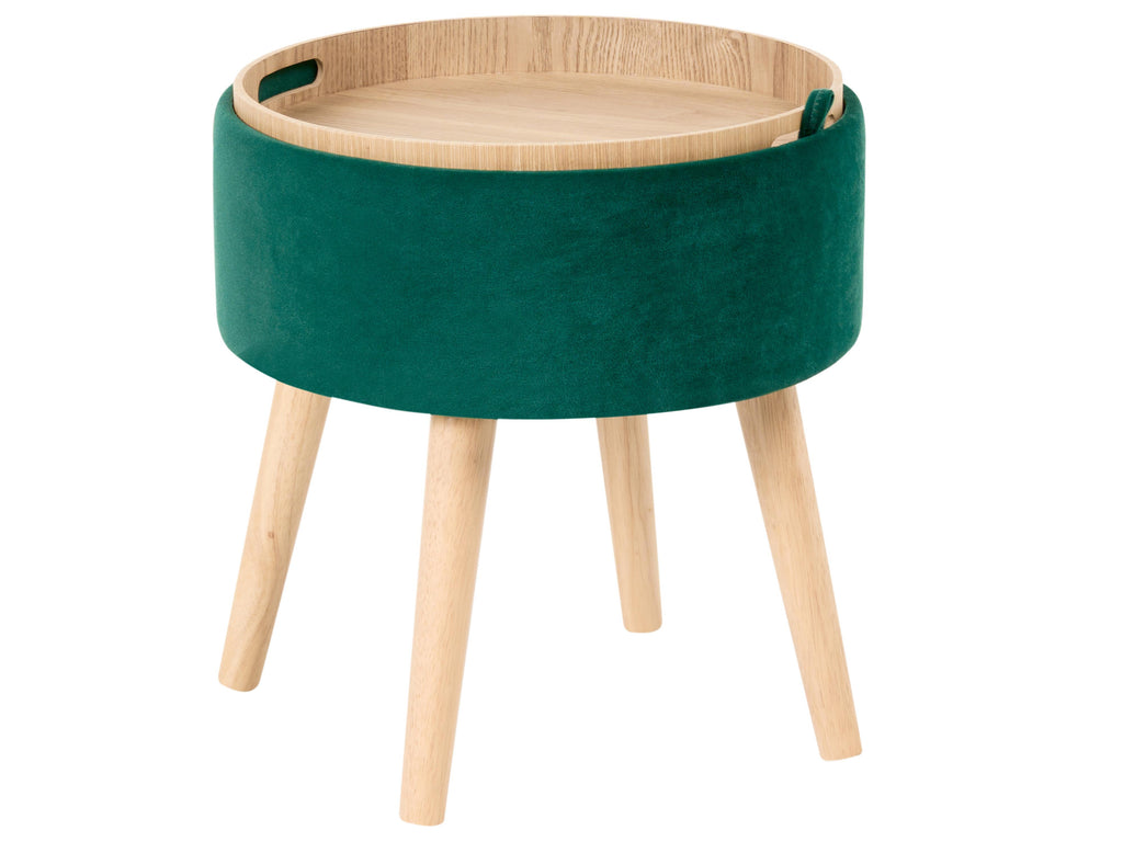  Storage Stool NEELY Velvet Emerald Green
