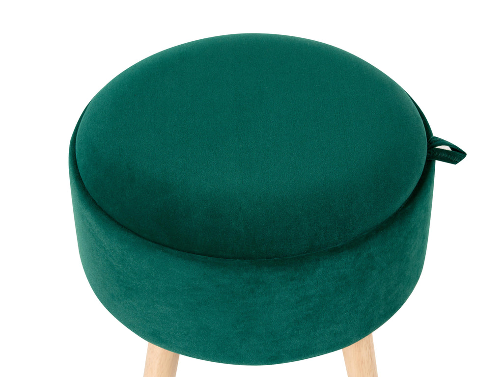  Storage Stool NEELY Velvet Emerald Green
