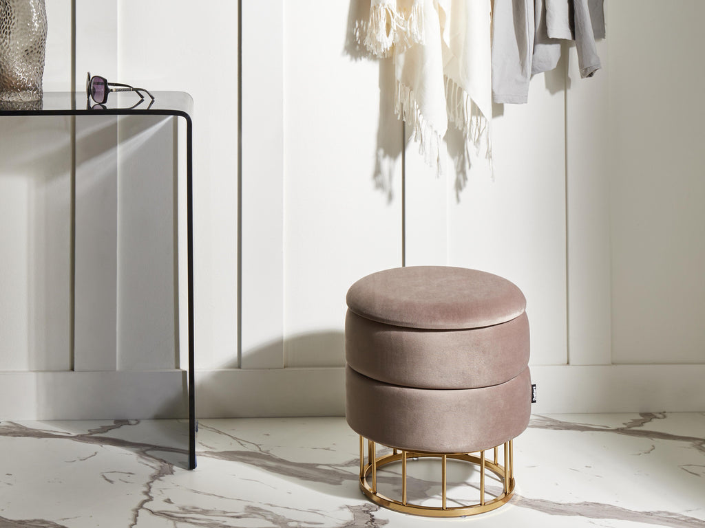  Storage Pouffe ELGIN Velvet Taupe