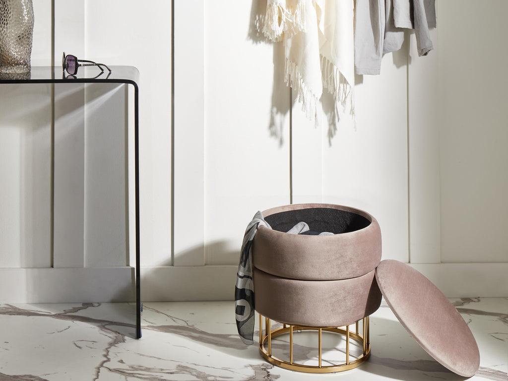  Storage Pouffe ELGIN Velvet Taupe