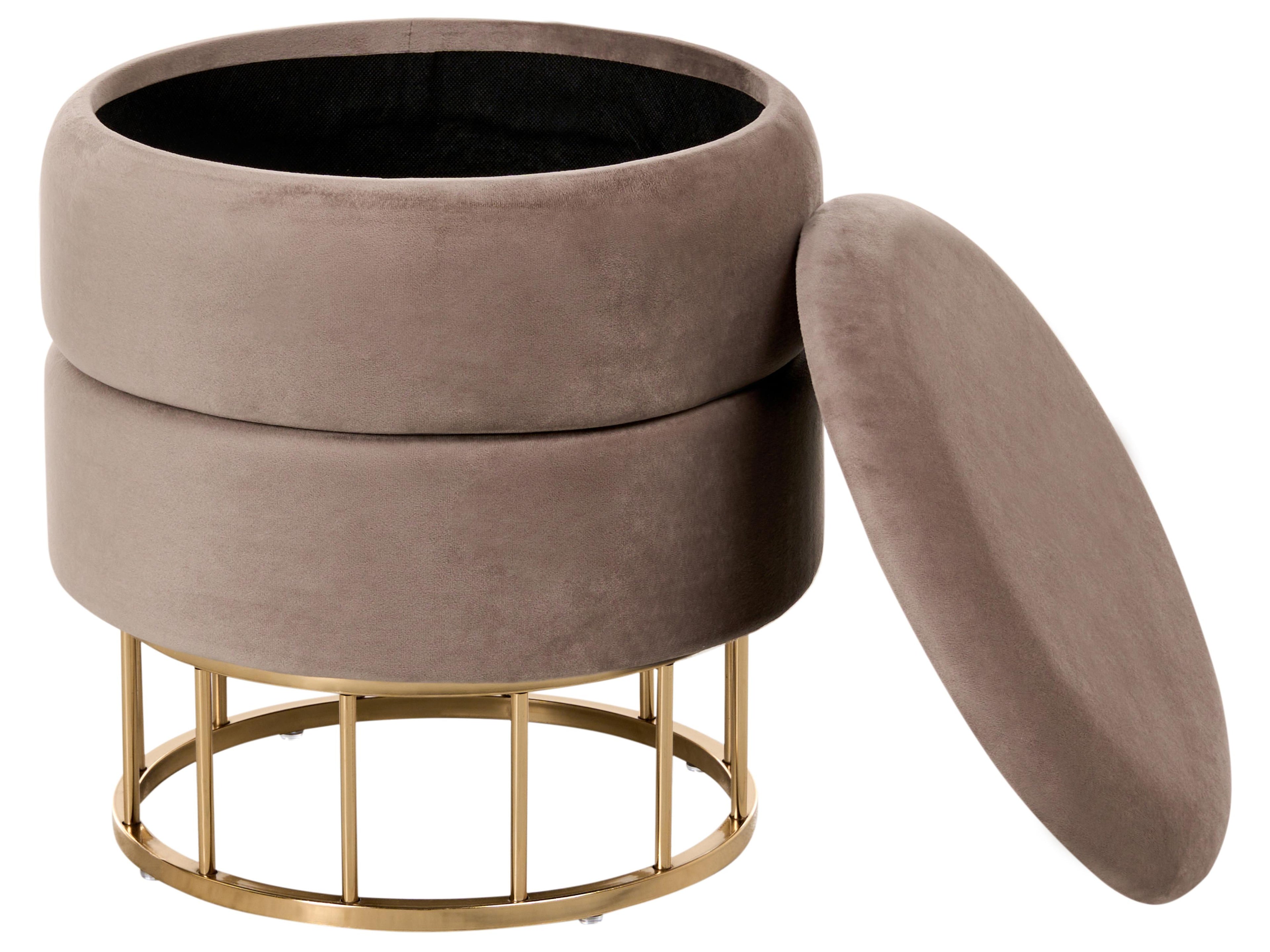  Storage Pouffe ELGIN Velvet Taupe