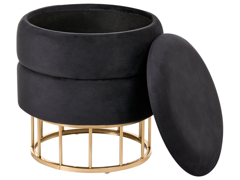  Storage Pouffe ELGIN Velvet Black