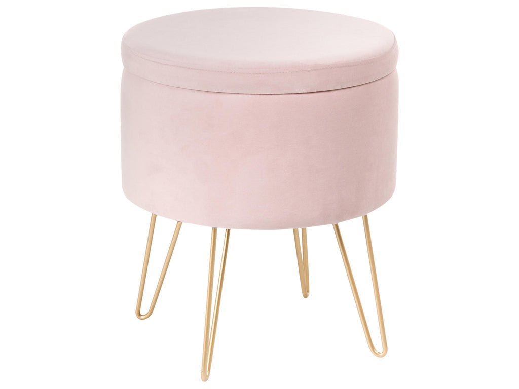  Storage Pouffe SILAS Velvet Pastel Pink