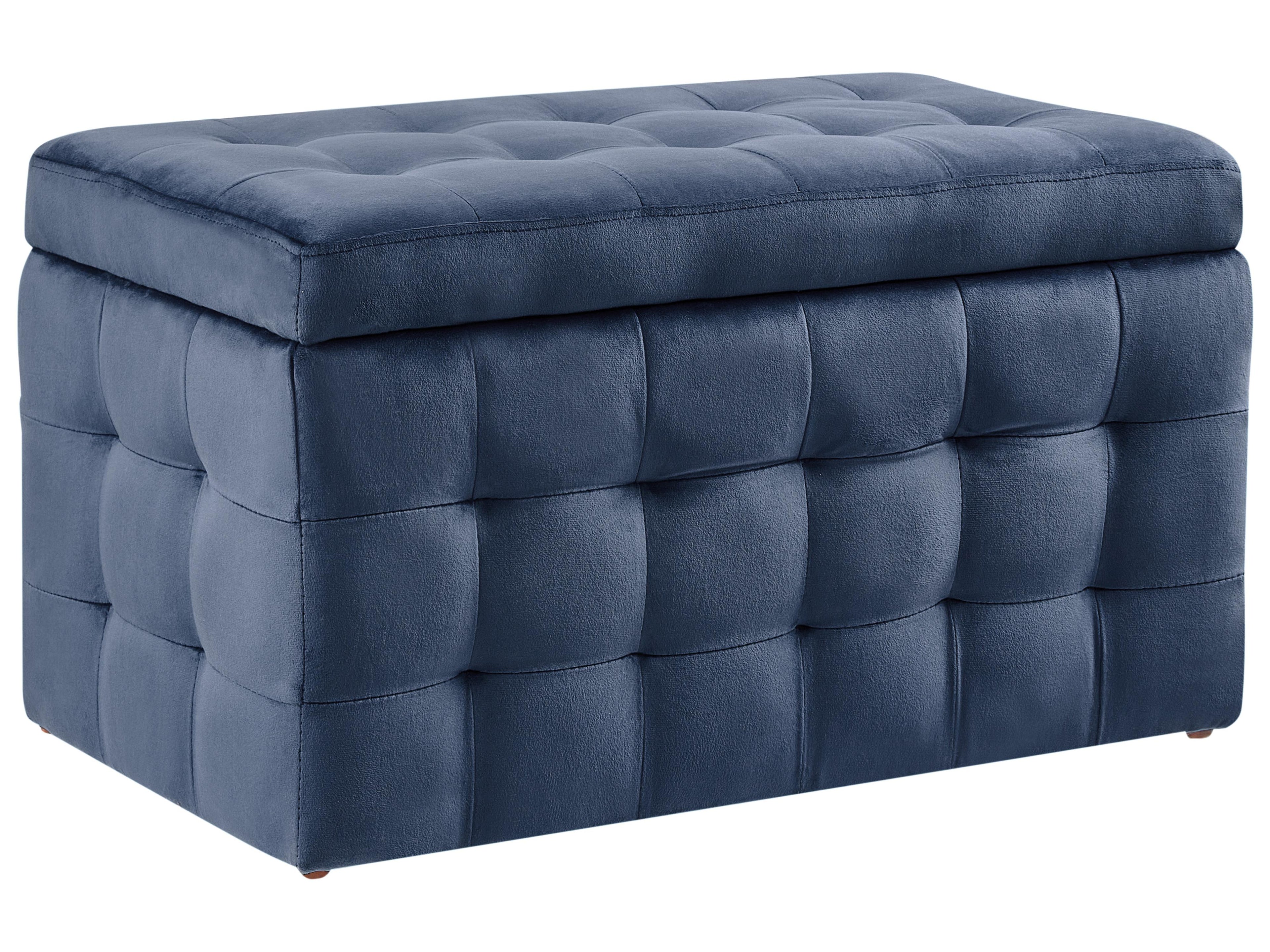  Storage Ottoman MICHIGAN Velvet Dark Blue