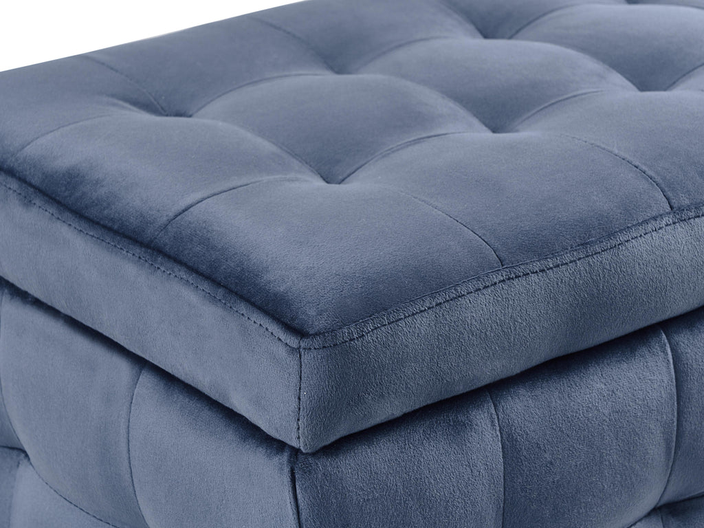  Storage Ottoman MICHIGAN Velvet Dark Blue