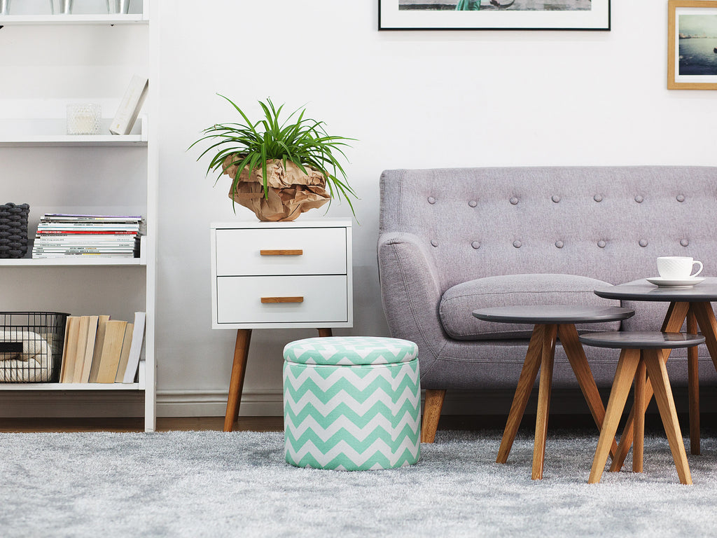  Storage Pouffe TUNICA Cotton Mint Green