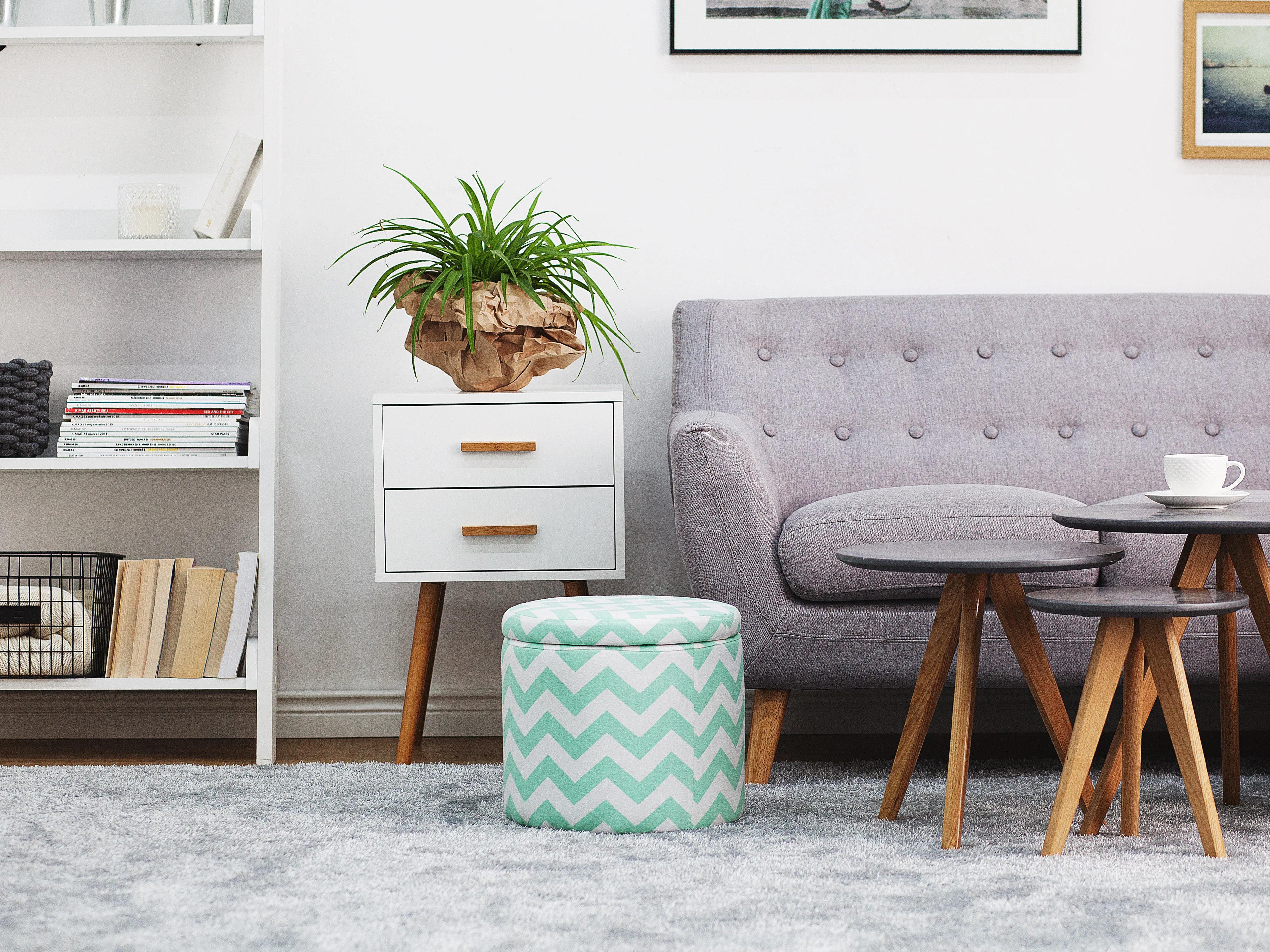  Storage Pouffe TUNICA Cotton Mint Green