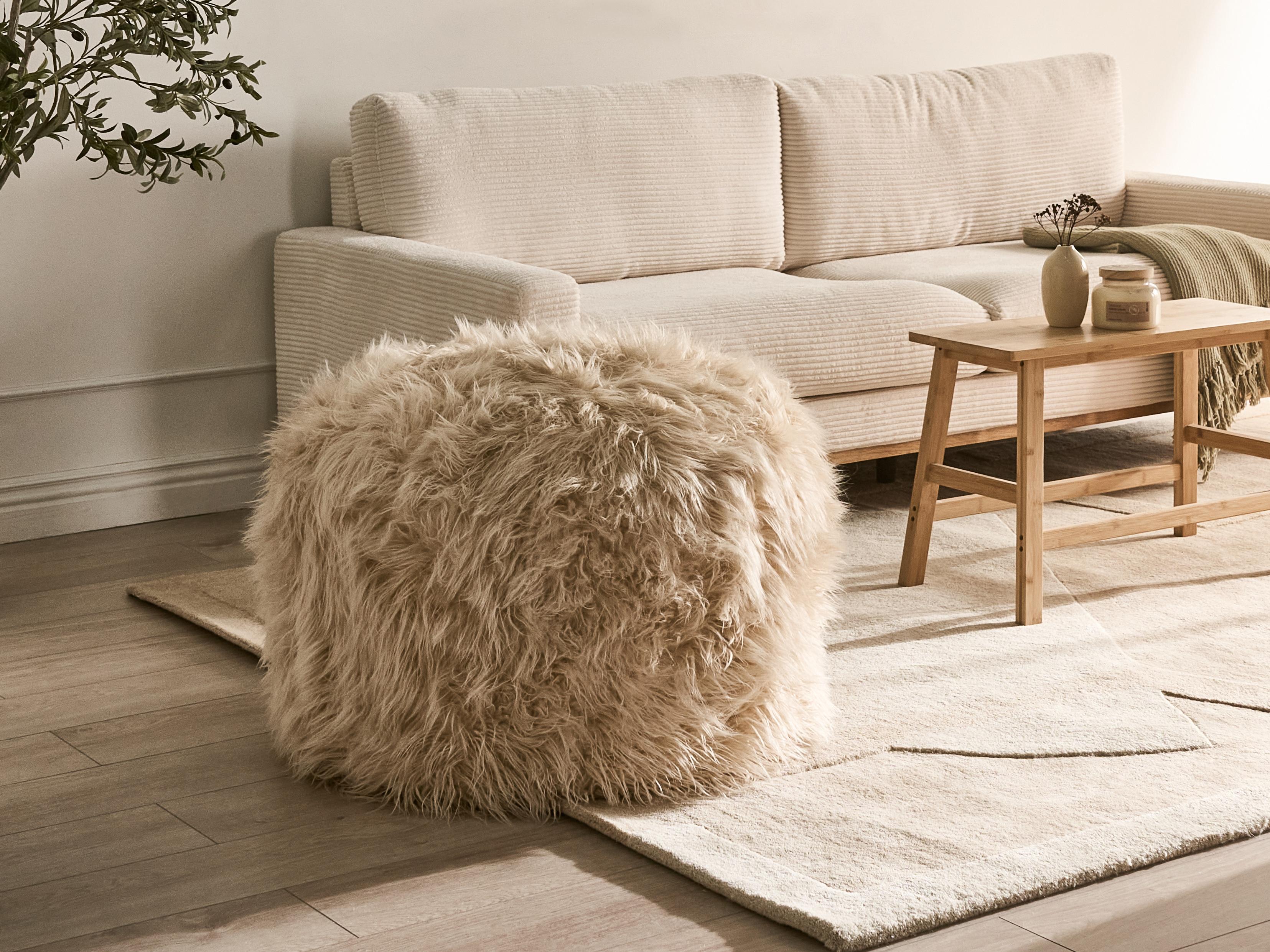  Pouffe TUKKI Faux Fur Light Beige