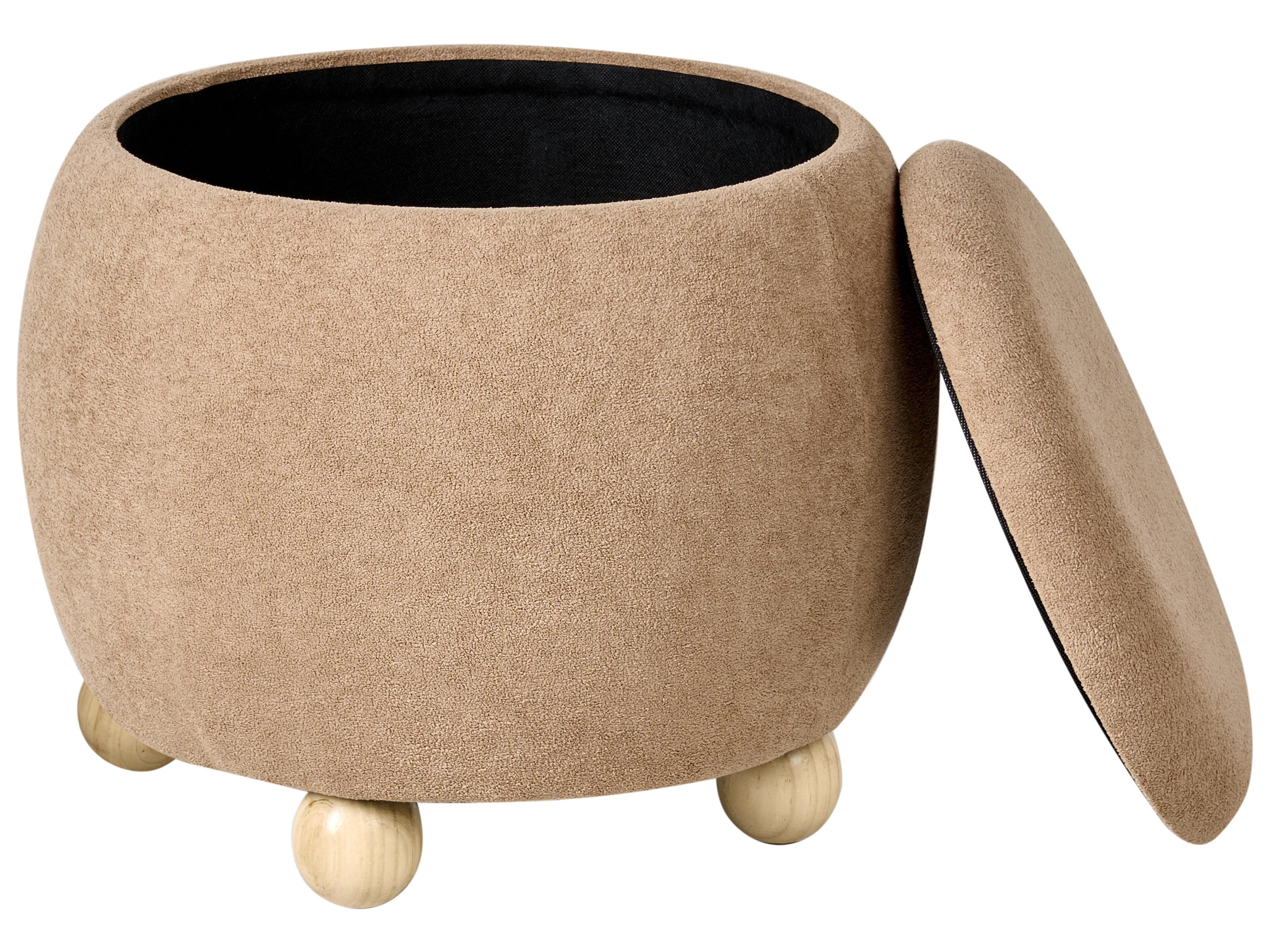  Storage Pouffe ANNABELLA Boucle Light Brown