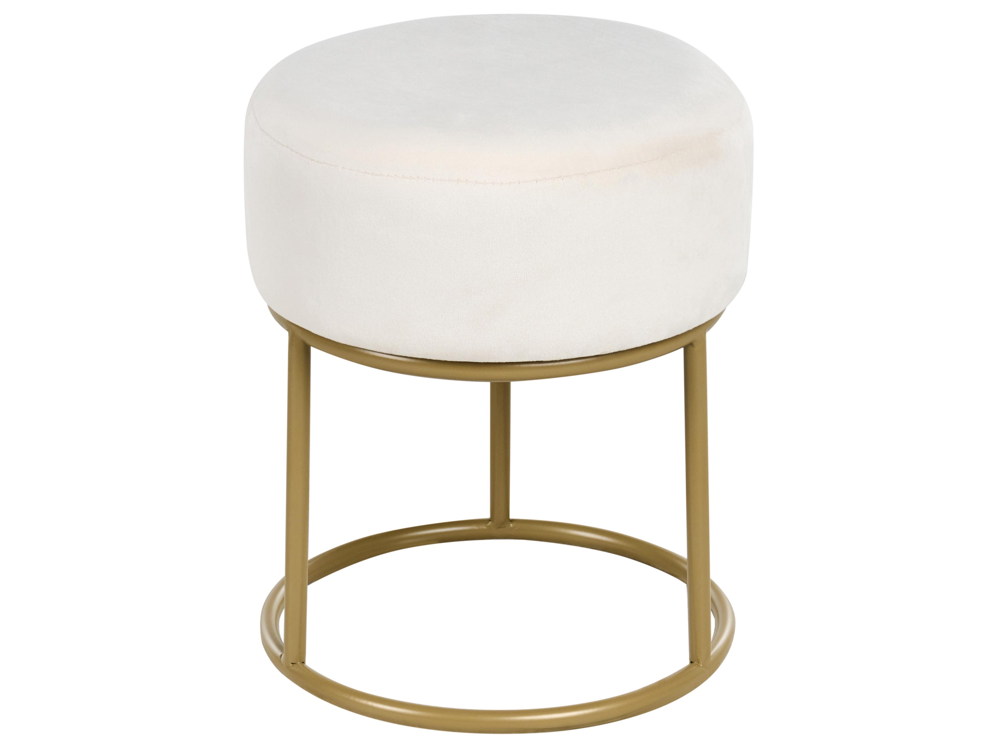  Footstool DELCO Velvet Off-White