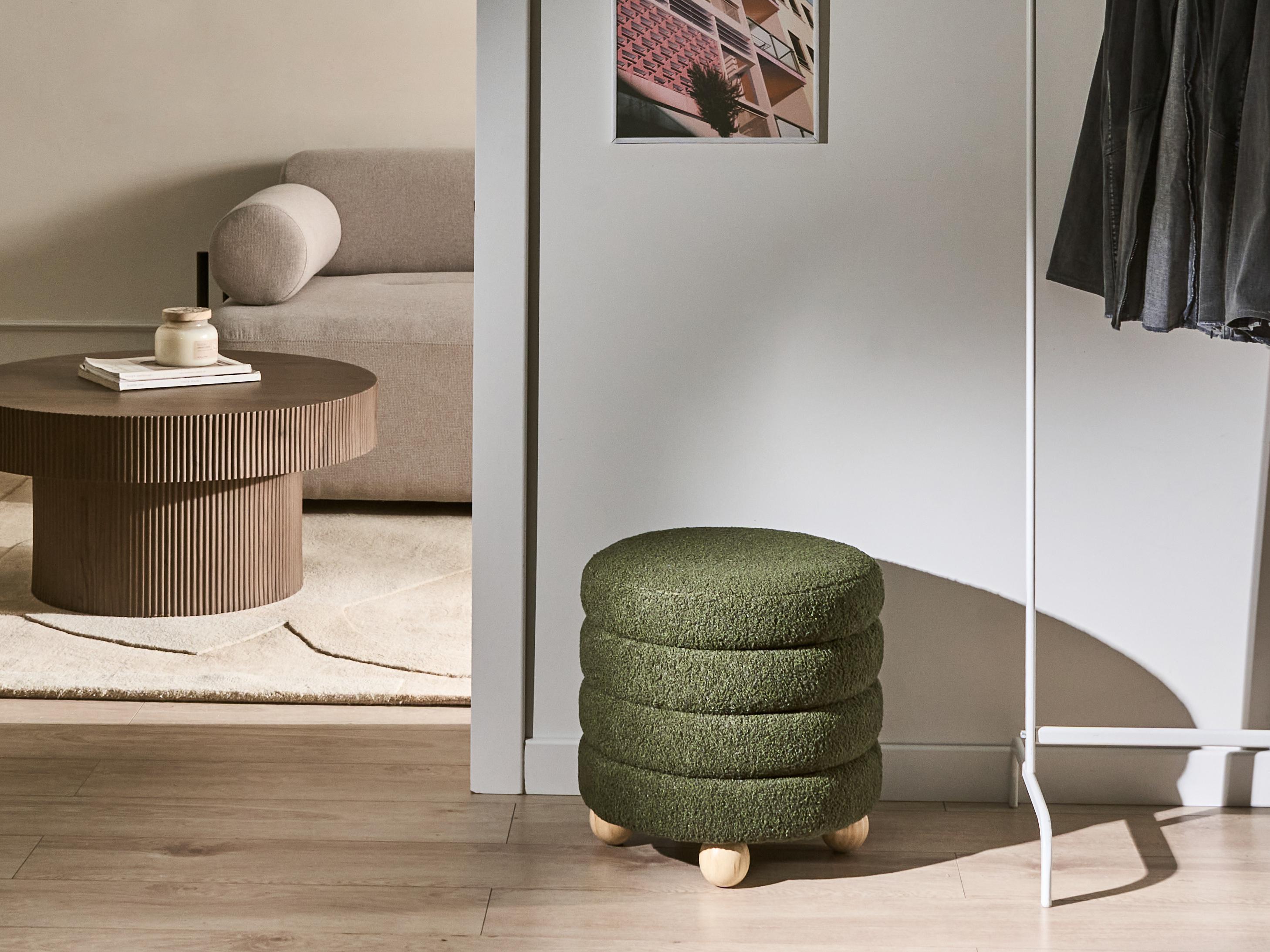  Pouffe CHILLY Boucle Green