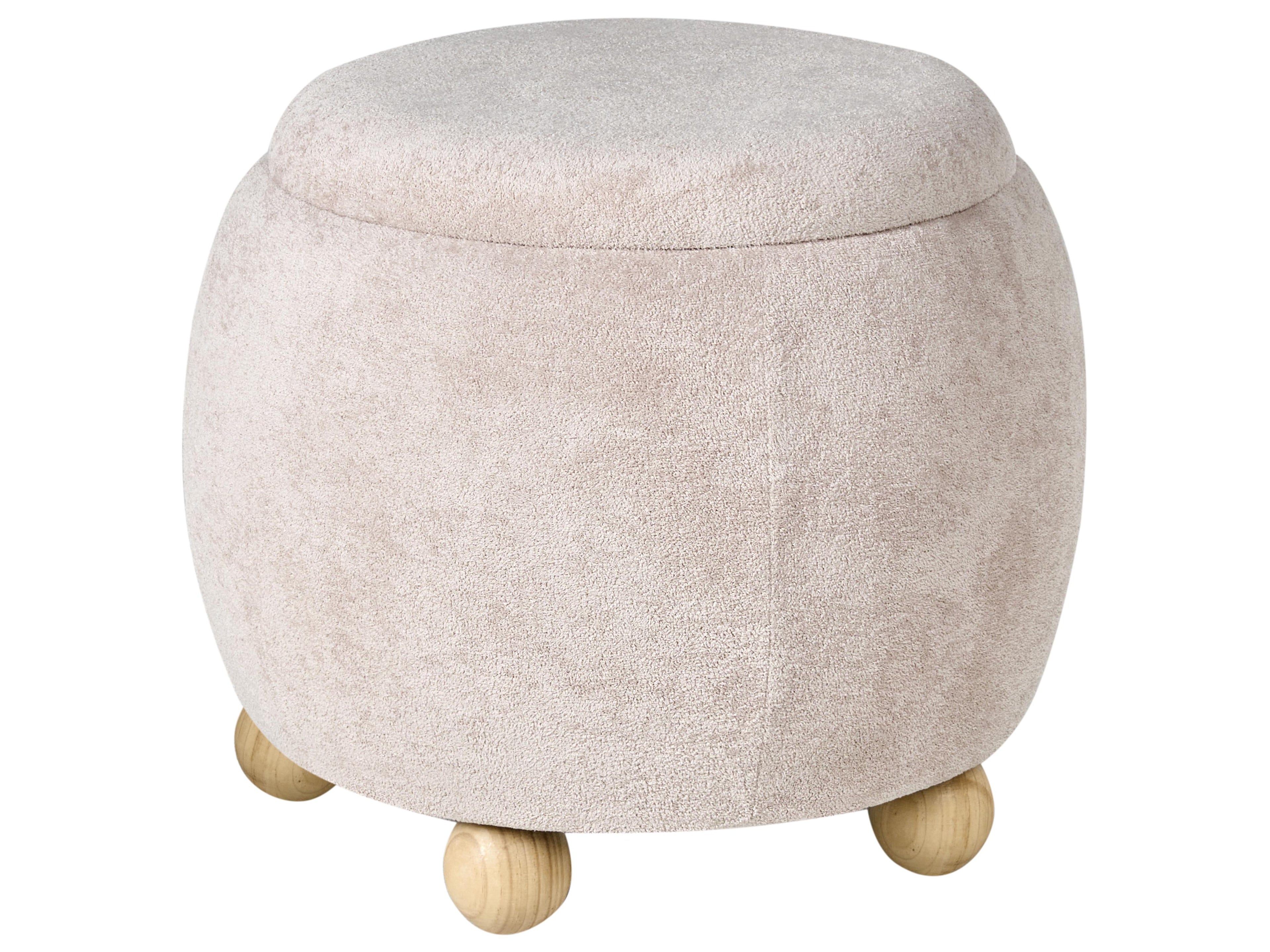  Storage Pouffe ANNABELLA Boucle Light Beige