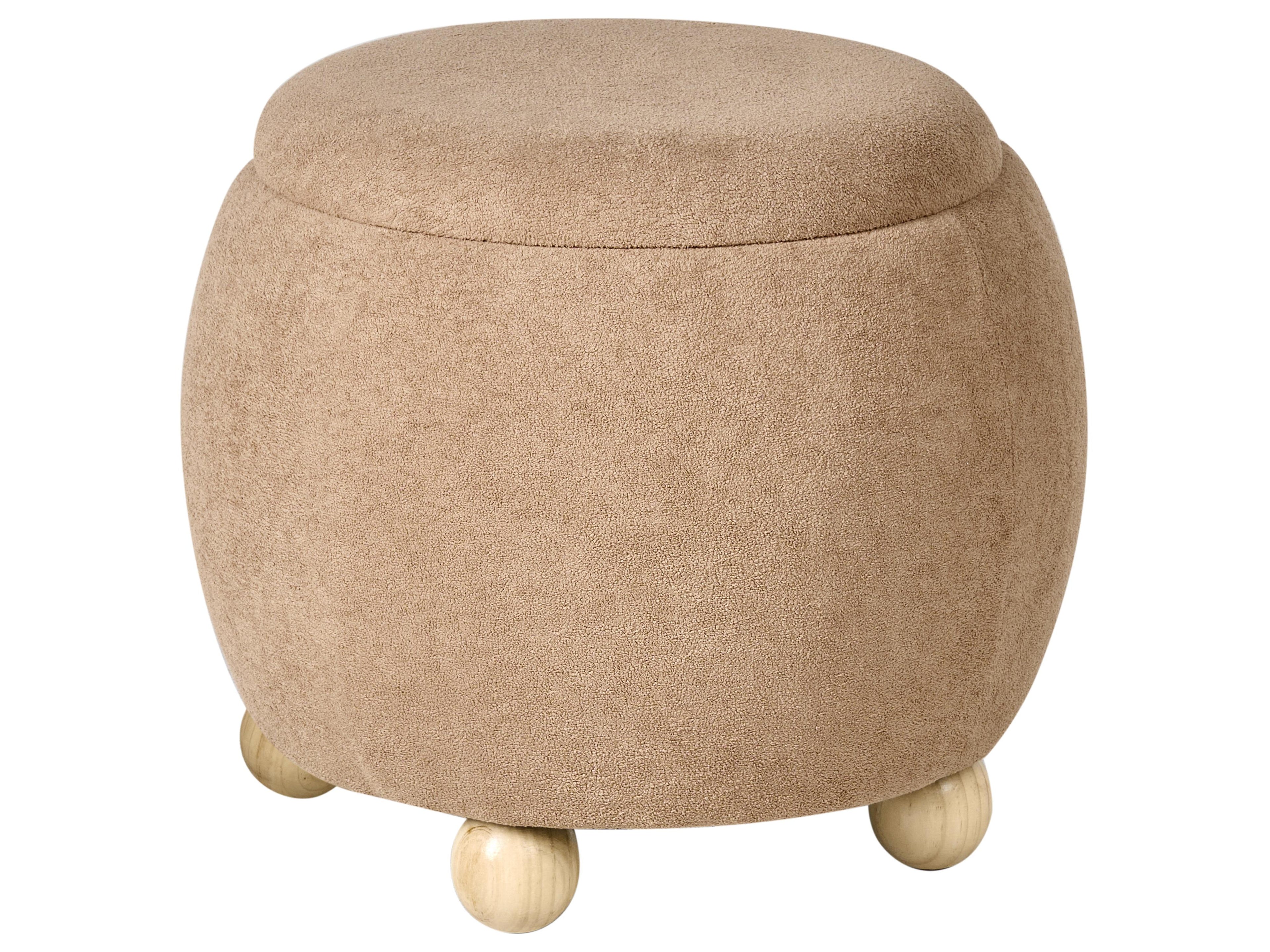  Storage Pouffe ANNABELLA Boucle Light Brown
