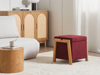  Storage Pouffe EDLAND Fabric Burgundy