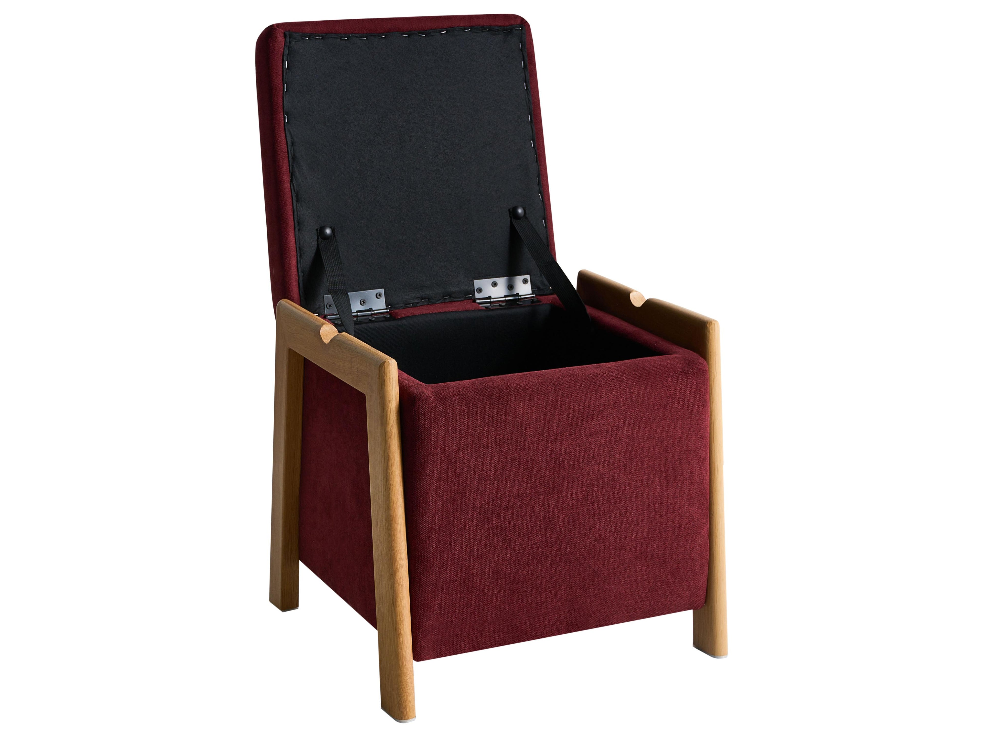  Storage Pouffe EDLAND Fabric Burgundy