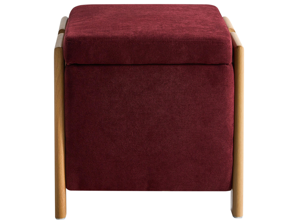 Storage Pouffe EDLAND Fabric Burgundy