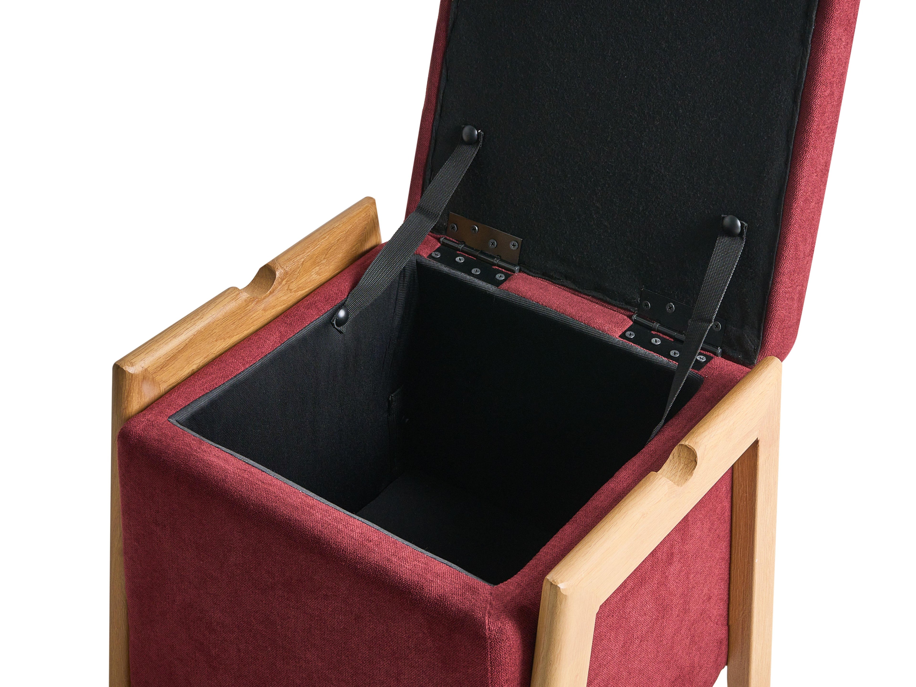  Storage Pouffe EDLAND Fabric Burgundy