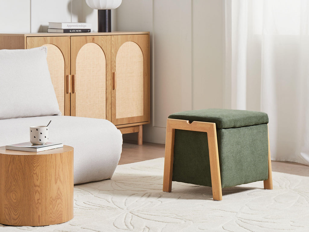  Storage Pouffe EDLAND Fabric Green