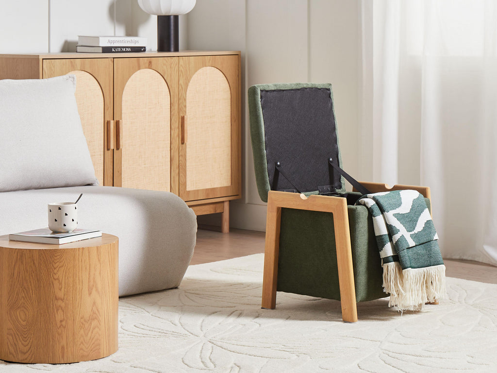  Storage Pouffe EDLAND Fabric Green