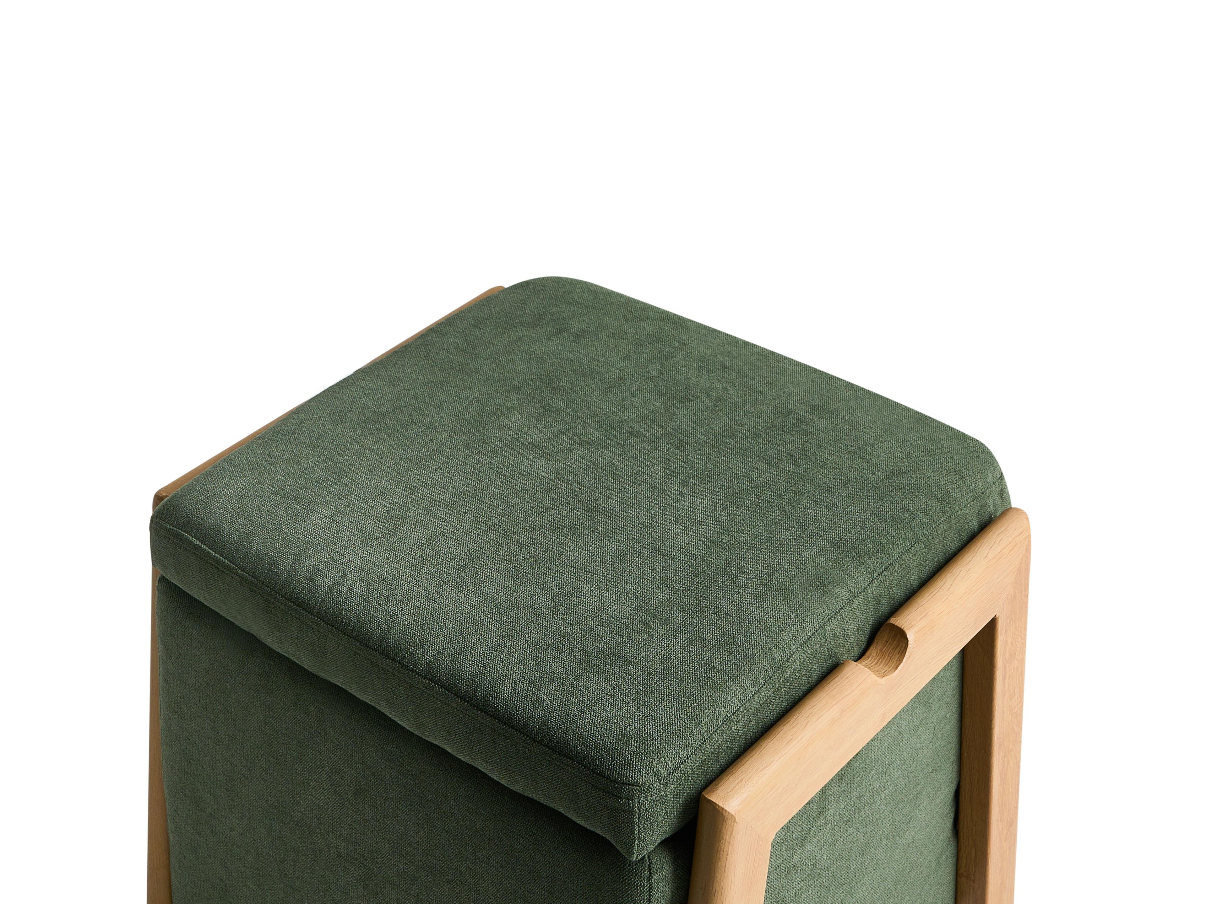  Storage Pouffe EDLAND Fabric Green
