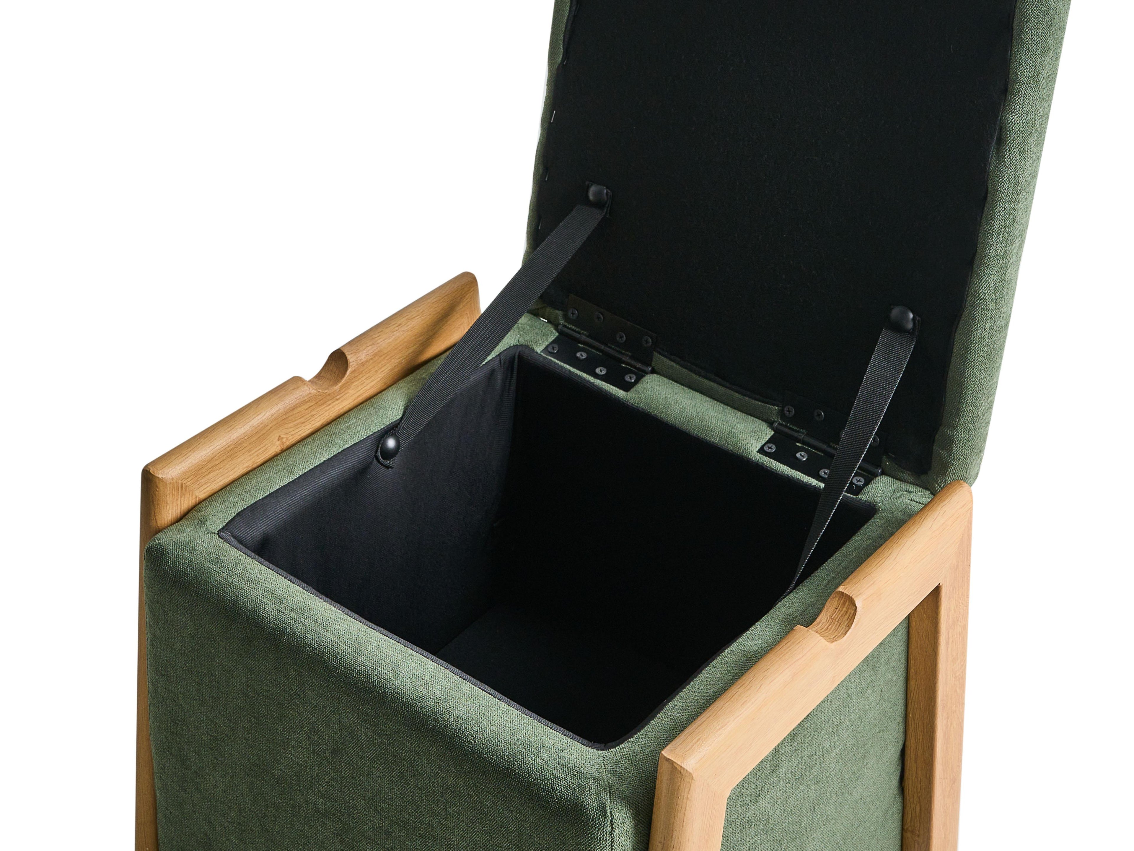 Storage Pouffe EDLAND Fabric Green
