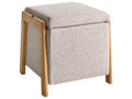 Storage Pouffe EDLAND Fabric Light Brown